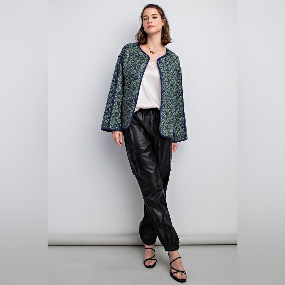 Floral Quilted Jacket - Green - Picture 5 of 5